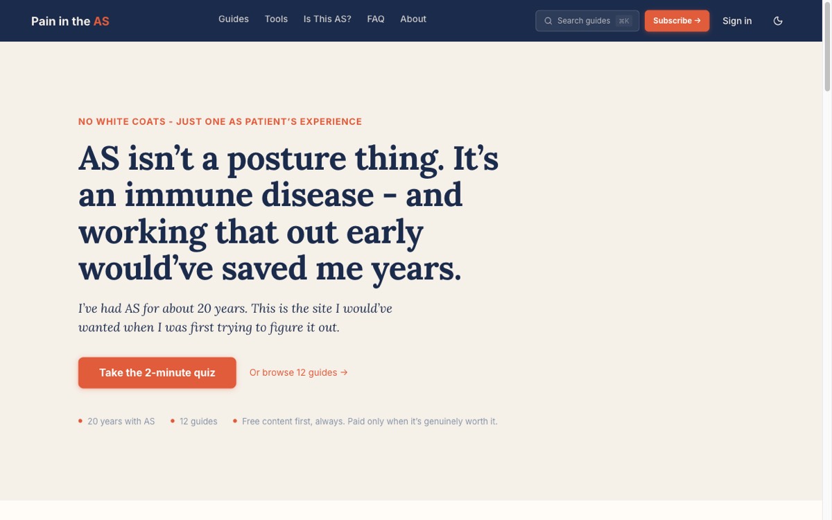 The Pain in the AS homepage
